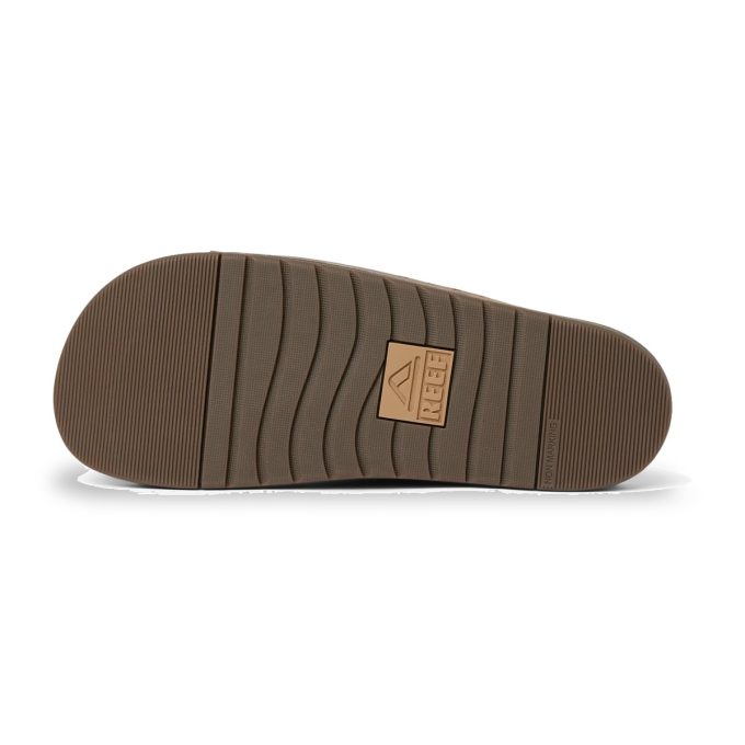 Reef Men's Ojai Two Bar Dark Brown Leather Slides CJ8481 - Image 4