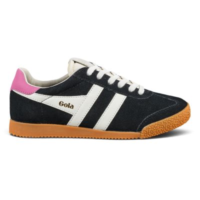 Baskets Gola Elan pour femmes, noir/blanc cassé/fuchsia CLB538BK
