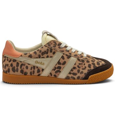 Gola Women's Elan Safari Leopard/Mocha/Gold/Terracotta Sneakers CLB866ZC