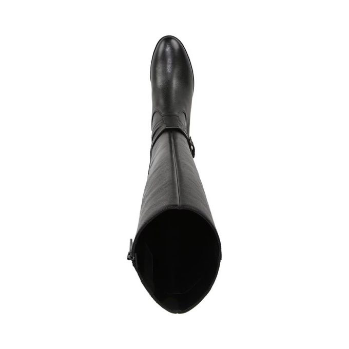 Naturalizer Rory Wide Calf Black Leather Knee High Boots J2521L1002